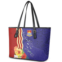 Kiribati Heritage Leather Tote Bag Map of the Islands and Polynesia Pattern LT03 - Polynesian Pride