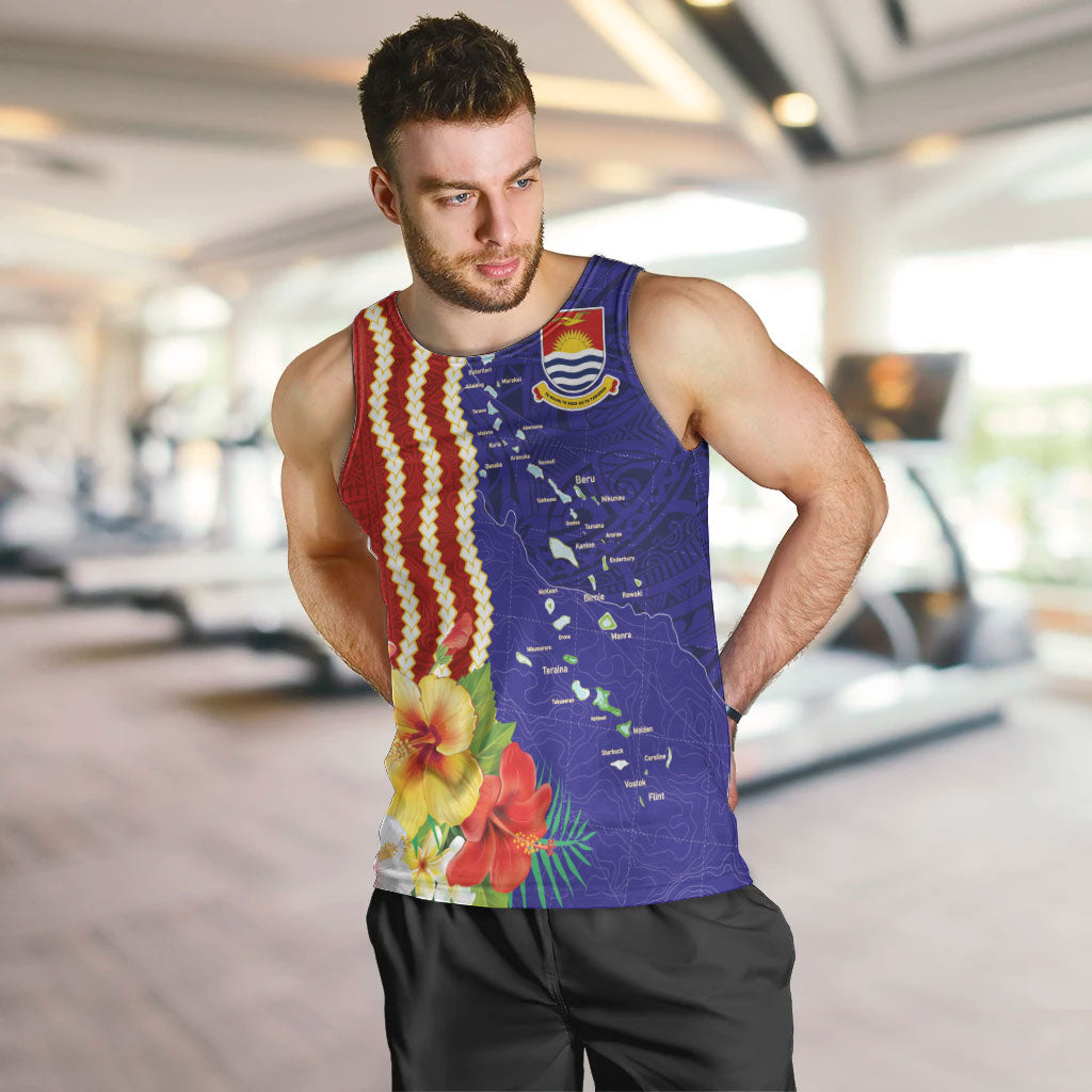 Kiribati Heritage Men Tank Top Map of the Islands and Polynesia Pattern LT03 Multicolor - Polynesian Pride