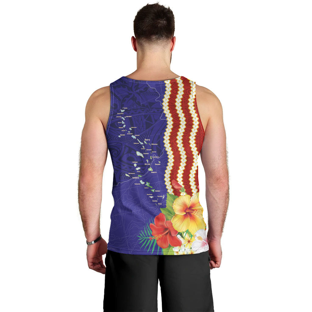 Kiribati Heritage Men Tank Top Map of the Islands and Polynesia Pattern LT03 - Polynesian Pride