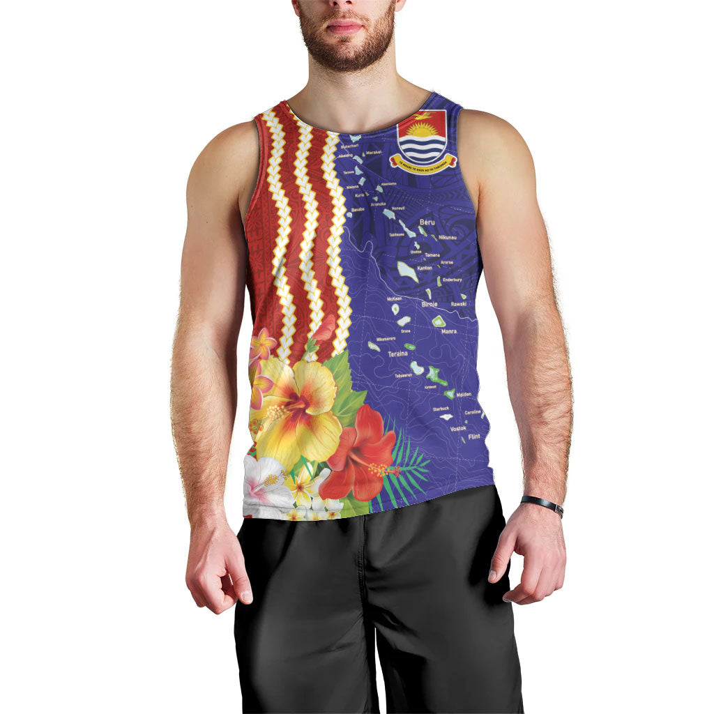 Kiribati Heritage Men Tank Top Map of the Islands and Polynesia Pattern LT03 - Polynesian Pride