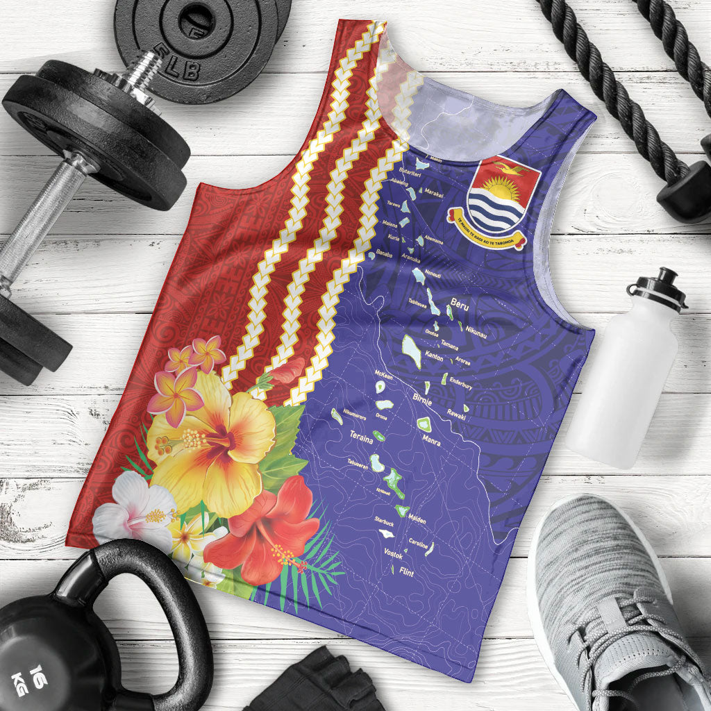 Kiribati Heritage Men Tank Top Map of the Islands and Polynesia Pattern LT03 - Polynesian Pride