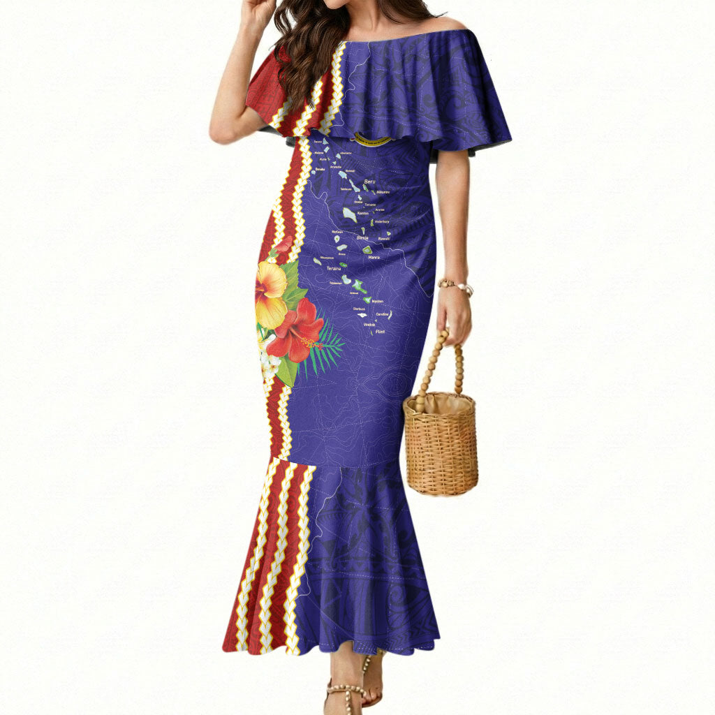 Kiribati Heritage Mermaid Dress Map of the Islands and Polynesia Pattern LT03 Women Multicolor - Polynesian Pride