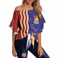 Kiribati Heritage Off Shoulder Wrap Waist Top Map of the Islands and Polynesia Pattern LT03 - Polynesian Pride