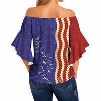 Kiribati Heritage Off Shoulder Wrap Waist Top Map of the Islands and Polynesia Pattern LT03 - Polynesian Pride