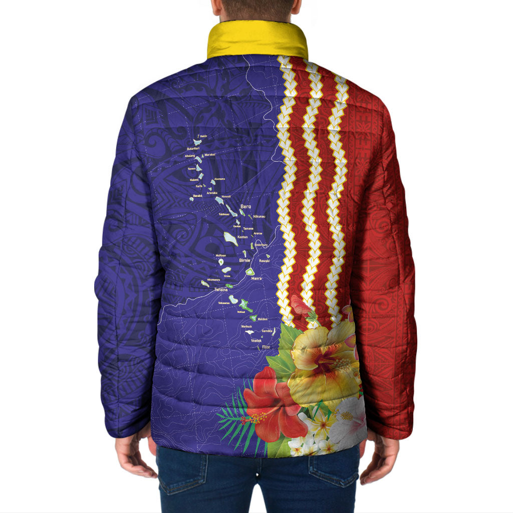 Kiribati Heritage Padded Jacket Map of the Islands and Polynesia Pattern LT03 - Polynesian Pride