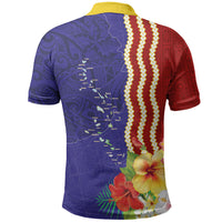Kiribati Heritage Polo Shirt Map of the Islands and Polynesia Pattern LT03 - Polynesian Pride