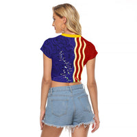 Kiribati Heritage Raglan Cropped T Shirt Map of the Islands and Polynesia Pattern LT03 - Polynesian Pride