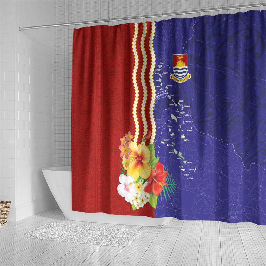 Kiribati Heritage Shower Curtain Map of the Islands and Polynesia Pattern LT03 - Polynesian Pride