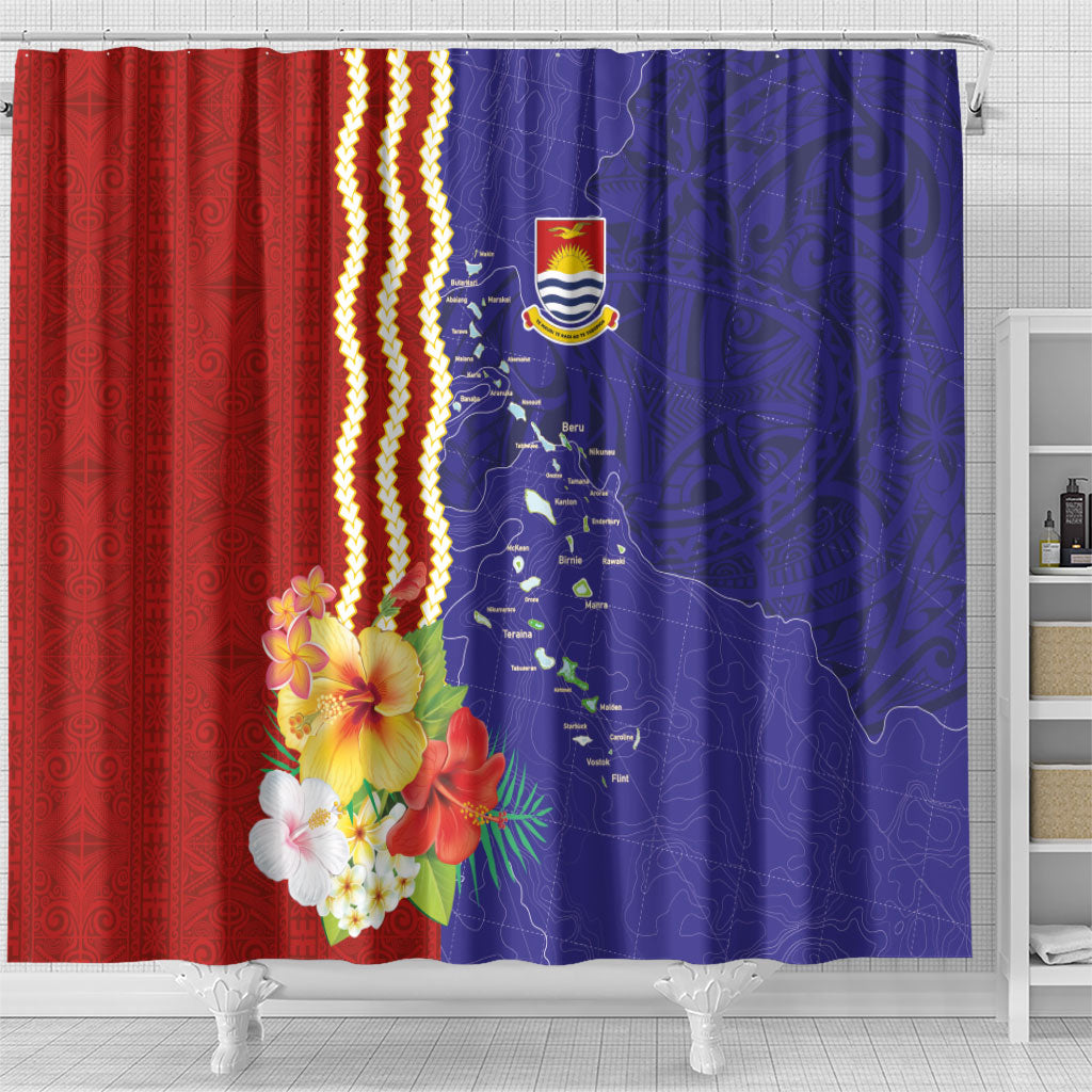Kiribati Heritage Shower Curtain Map of the Islands and Polynesia Pattern LT03 - Polynesian Pride