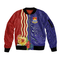 Kiribati Heritage Sleeve Zip Bomber Jacket Map of the Islands and Polynesia Pattern LT03 Unisex Multicolor - Polynesian Pride