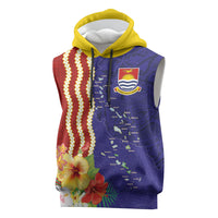 Kiribati Heritage Sleeveless Hoodie Map of the Islands and Polynesia Pattern LT03 Multicolor - Polynesian Pride