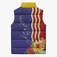 Kiribati Heritage Sleeveless Puffer Jacket Map of the Islands and Polynesia Pattern LT03 - Polynesian Pride