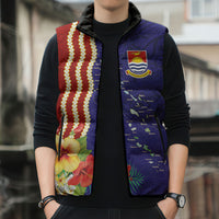 Kiribati Heritage Sleeveless Puffer Jacket Map of the Islands and Polynesia Pattern LT03 - Polynesian Pride