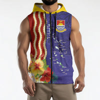 Kiribati Heritage Sleeveless Zip Hoodie Map of the Islands and Polynesia Pattern LT03 - Polynesian Pride