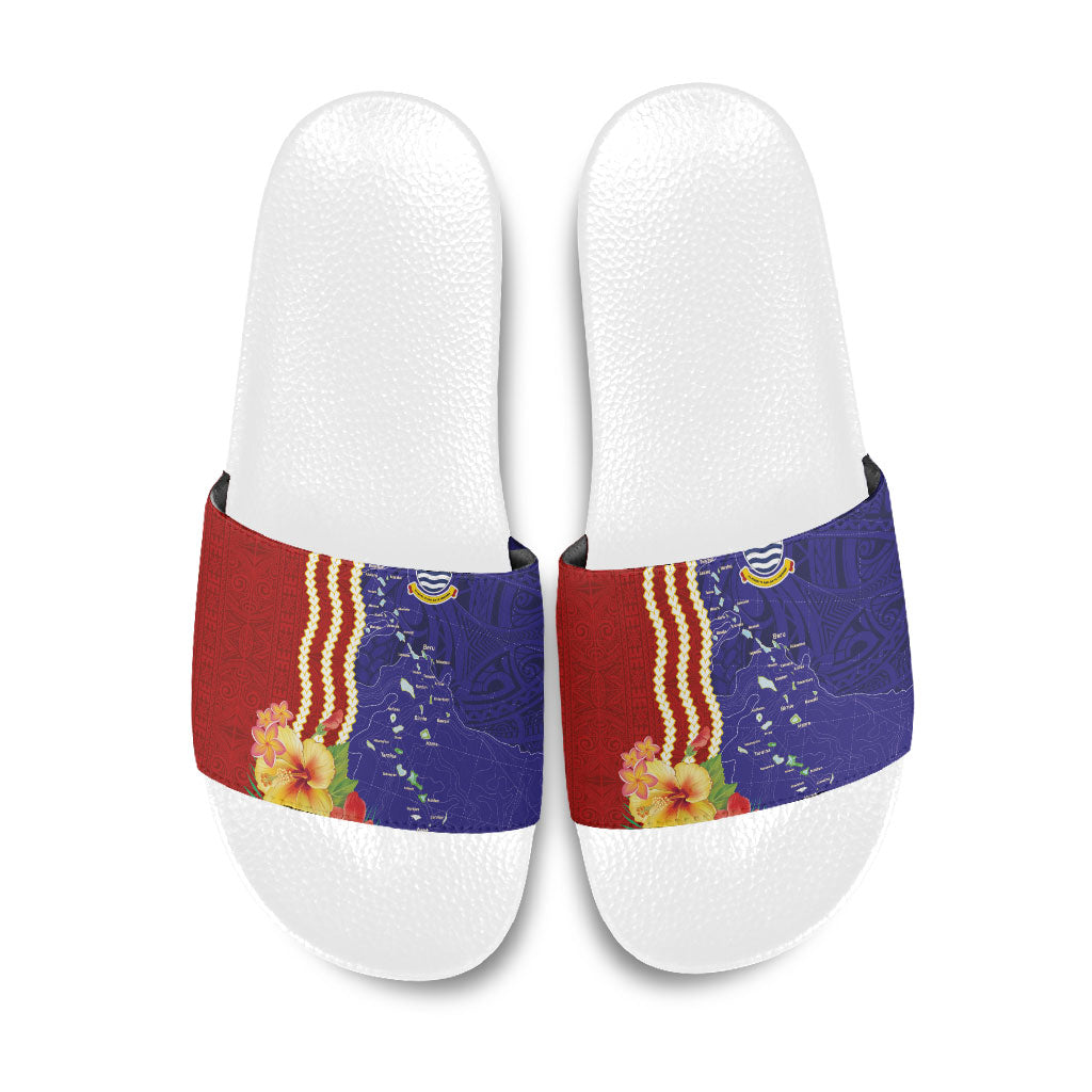 Kiribati Heritage Slide Sandals Map of the Islands and Polynesia Pattern LT03 Multicolor - Polynesian Pride