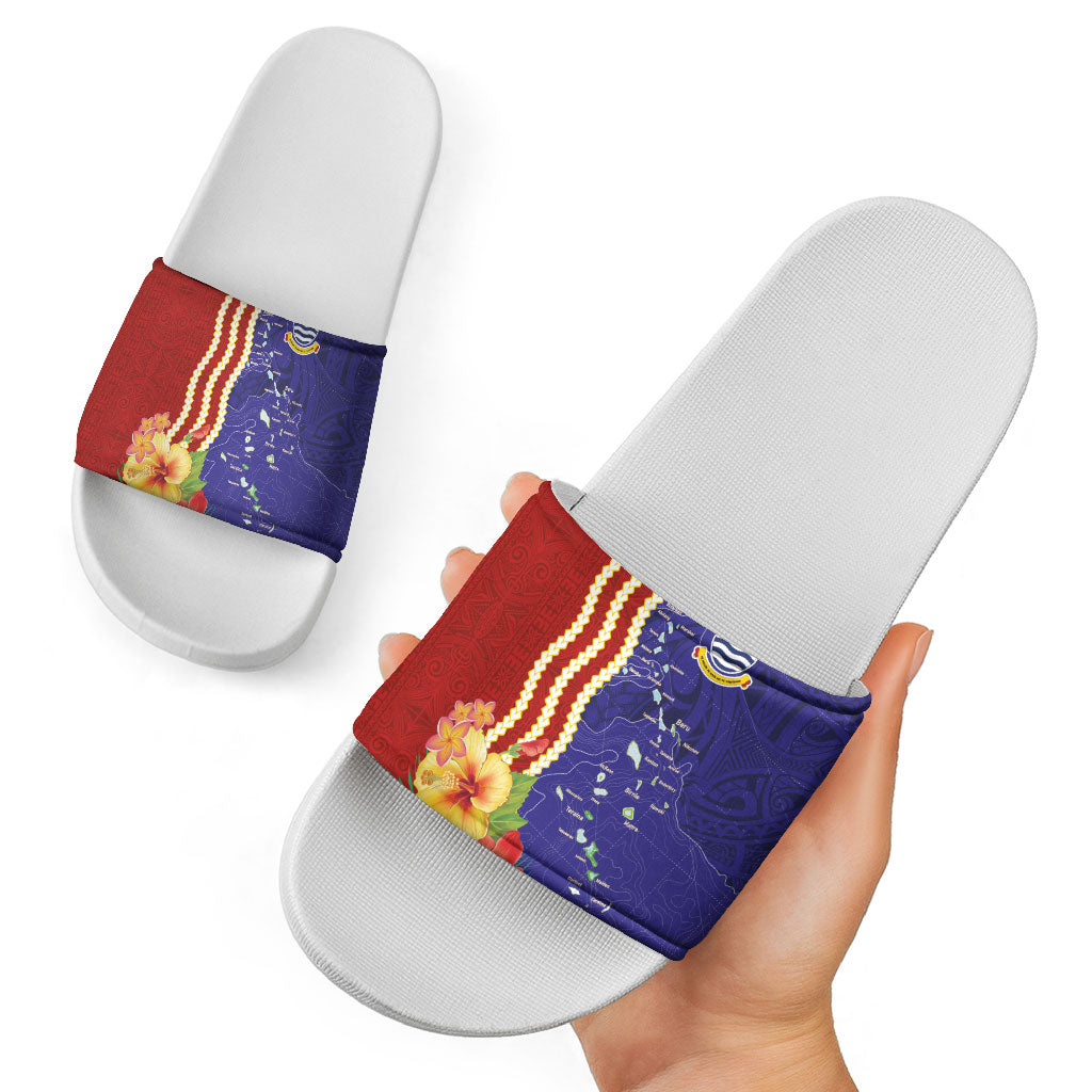Kiribati Heritage Slide Sandals Map of the Islands and Polynesia Pattern LT03 - Polynesian Pride