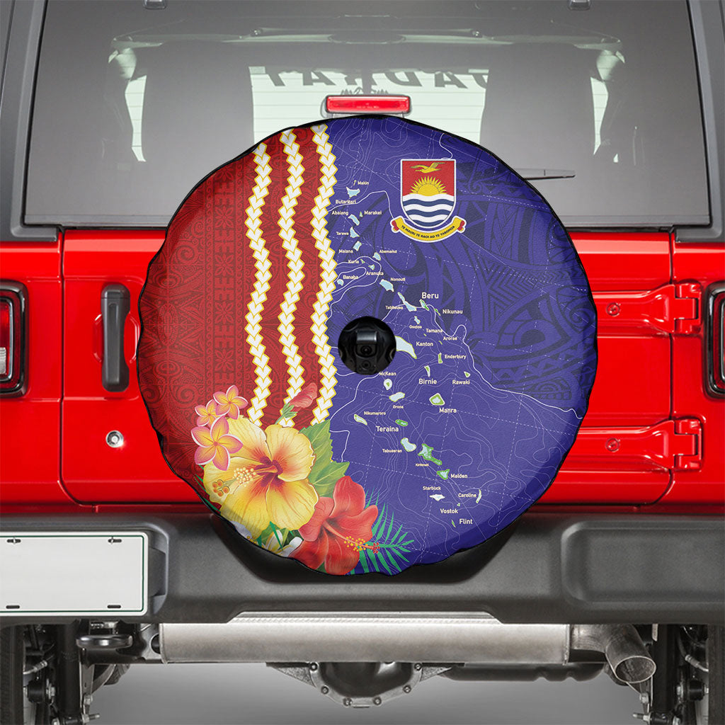 Kiribati Heritage Spare Tire Cover Map of the Islands and Polynesia Pattern LT03 - Polynesian Pride