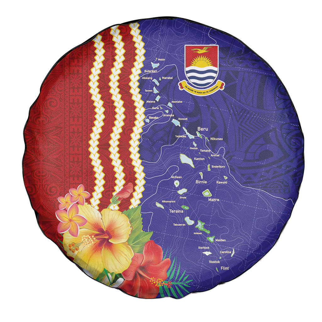 Kiribati Heritage Spare Tire Cover Map of the Islands and Polynesia Pattern LT03 - Polynesian Pride