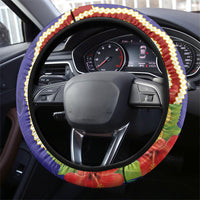 Kiribati Heritage Steering Wheel Cover Map of the Islands and Polynesia Pattern LT03 - Polynesian Pride