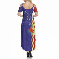 Kiribati Heritage Summer Maxi Dress Map of the Islands and Polynesia Pattern LT03 - Polynesian Pride