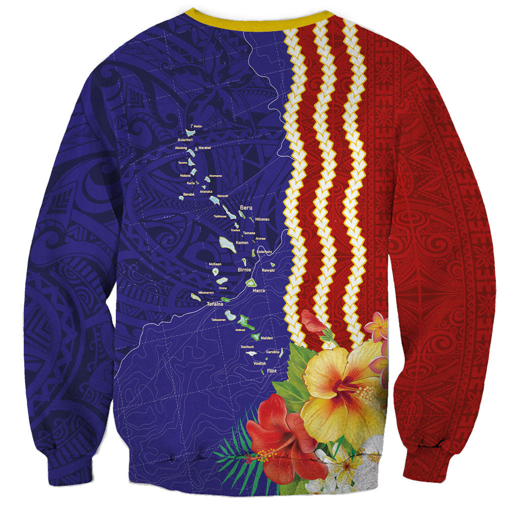 Kiribati Heritage Sweatshirt Map of the Islands and Polynesia Pattern LT03 - Polynesian Pride