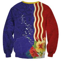 Kiribati Heritage Sweatshirt Map of the Islands and Polynesia Pattern LT03 - Polynesian Pride