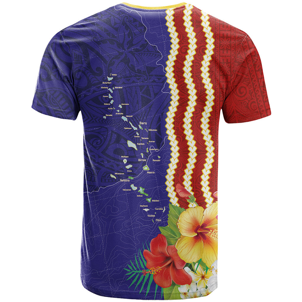Kiribati Heritage T Shirt Map of the Islands and Polynesia Pattern LT03 - Polynesian Pride