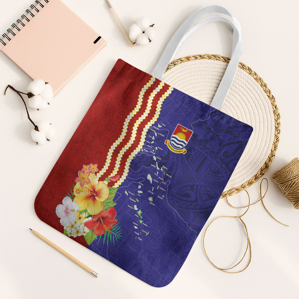 Kiribati Heritage Tote Bag Map of the Islands and Polynesia Pattern LT03 White Strap One Size Multicolor - Polynesian Pride