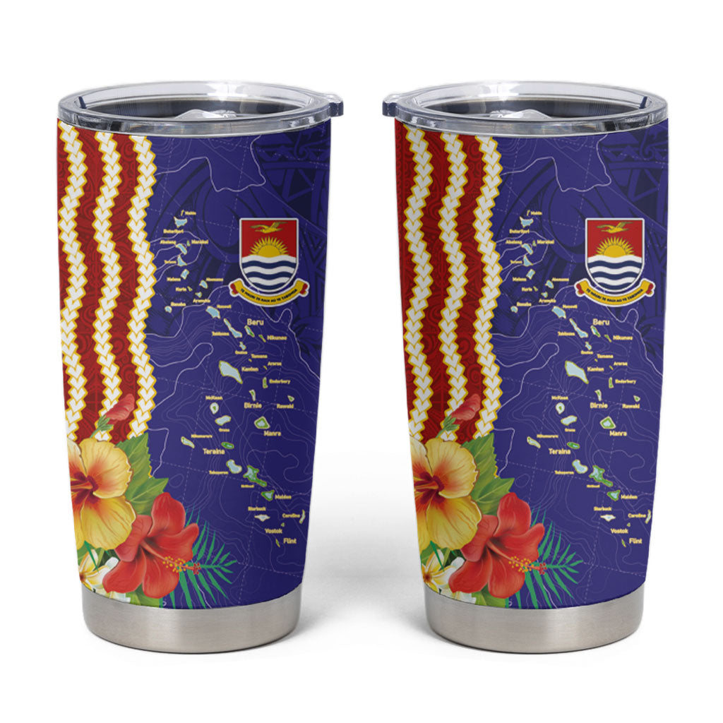 Kiribati Heritage Tumbler Cup Map of the Islands and Polynesia Pattern LT03 Multicolor - Polynesian Pride
