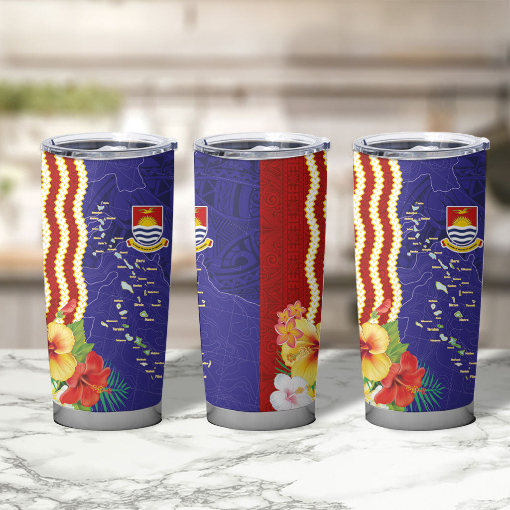 Kiribati Heritage Tumbler Cup Map of the Islands and Polynesia Pattern LT03 - Polynesian Pride