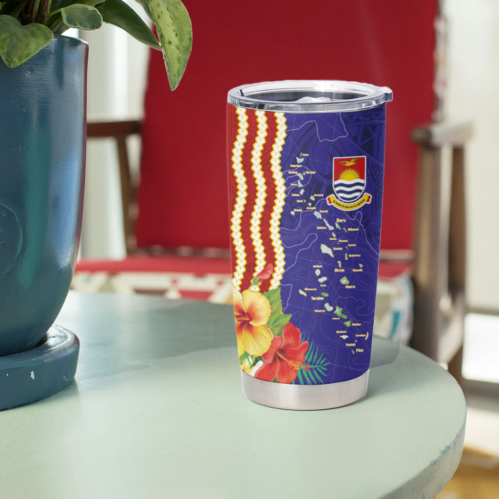 Kiribati Heritage Tumbler Cup Map of the Islands and Polynesia Pattern LT03 - Polynesian Pride