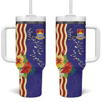 Kiribati Heritage Tumbler With Handle Map of the Islands and Polynesia Pattern LT03 One Size: 40 oz Multicolor - Polynesian Pride