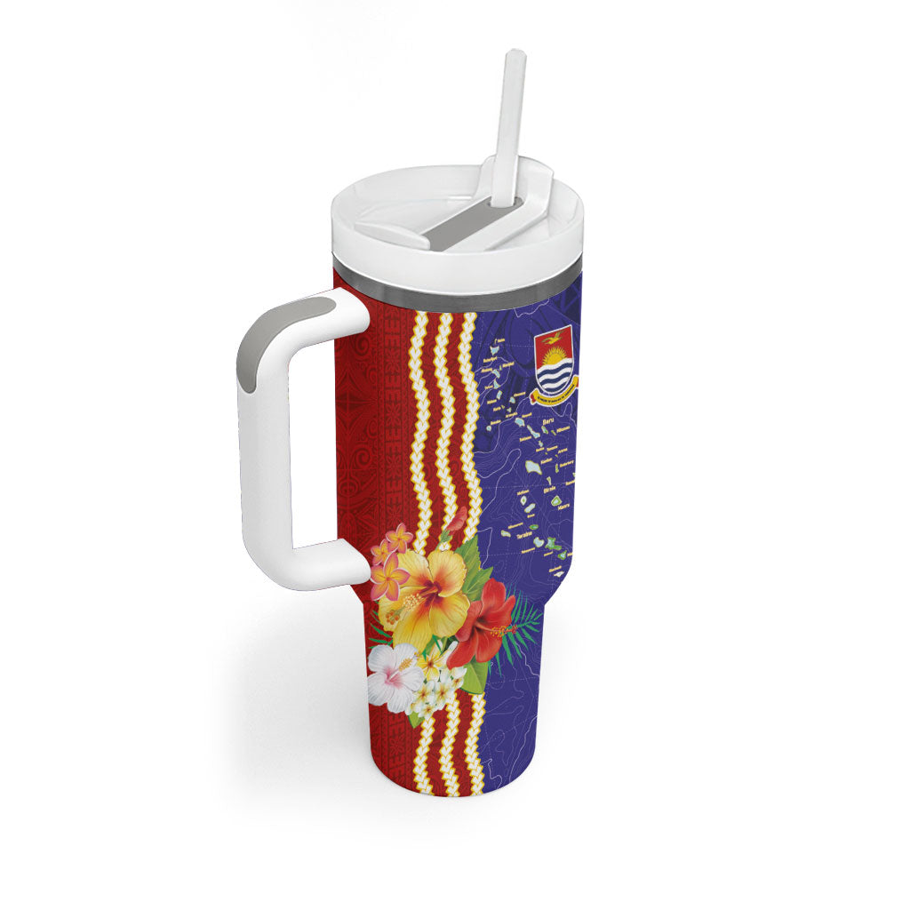 Kiribati Heritage Tumbler With Handle Map of the Islands and Polynesia Pattern LT03 - Polynesian Pride