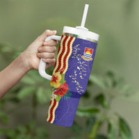 Kiribati Heritage Tumbler With Handle Map of the Islands and Polynesia Pattern LT03 - Polynesian Pride