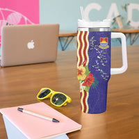 Kiribati Heritage Tumbler With Handle Map of the Islands and Polynesia Pattern LT03 - Polynesian Pride