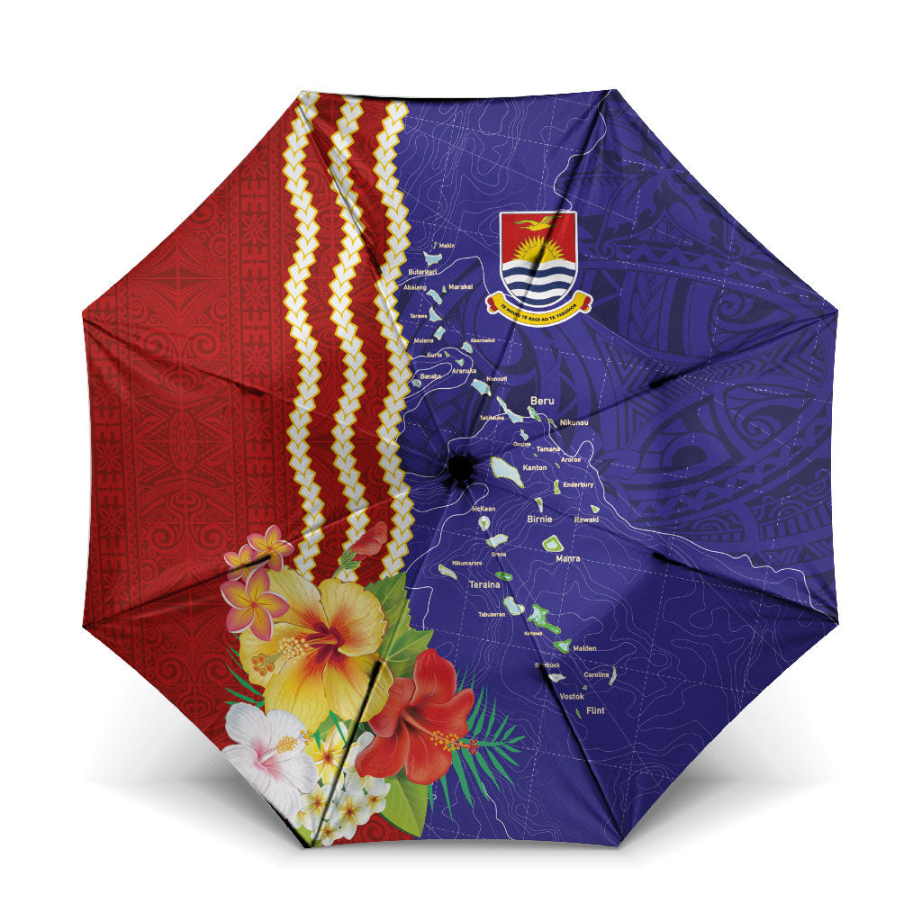 Kiribati Heritage Umbrella Map of the Islands and Polynesia Pattern LT03 One Size Folded 11.42 inch Opened Diameter 37.4 inch Multicolor - Polynesian Pride