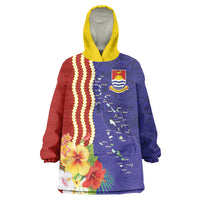 Kiribati Heritage Wearable Blanket Hoodie Map of the Islands and Polynesia Pattern LT03 One Size Multicolor - Polynesian Pride