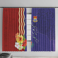 Kiribati Heritage Window Curtain Map of the Islands and Polynesia Pattern LT03 With Hooks Multicolor - Polynesian Pride