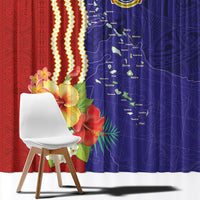 Kiribati Heritage Window Curtain Map of the Islands and Polynesia Pattern LT03 - Polynesian Pride