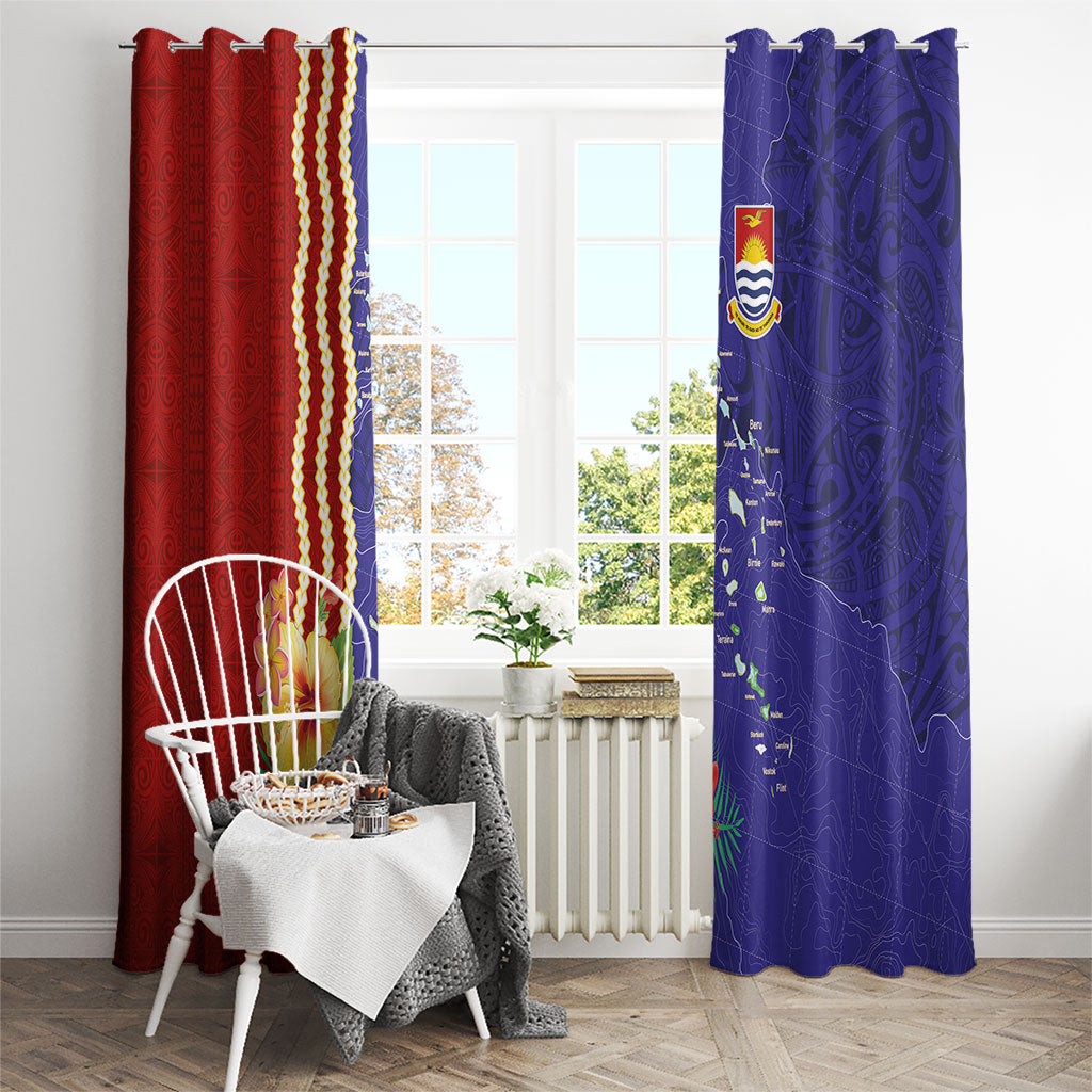 Kiribati Heritage Window Curtain Map of the Islands and Polynesia Pattern LT03 - Polynesian Pride