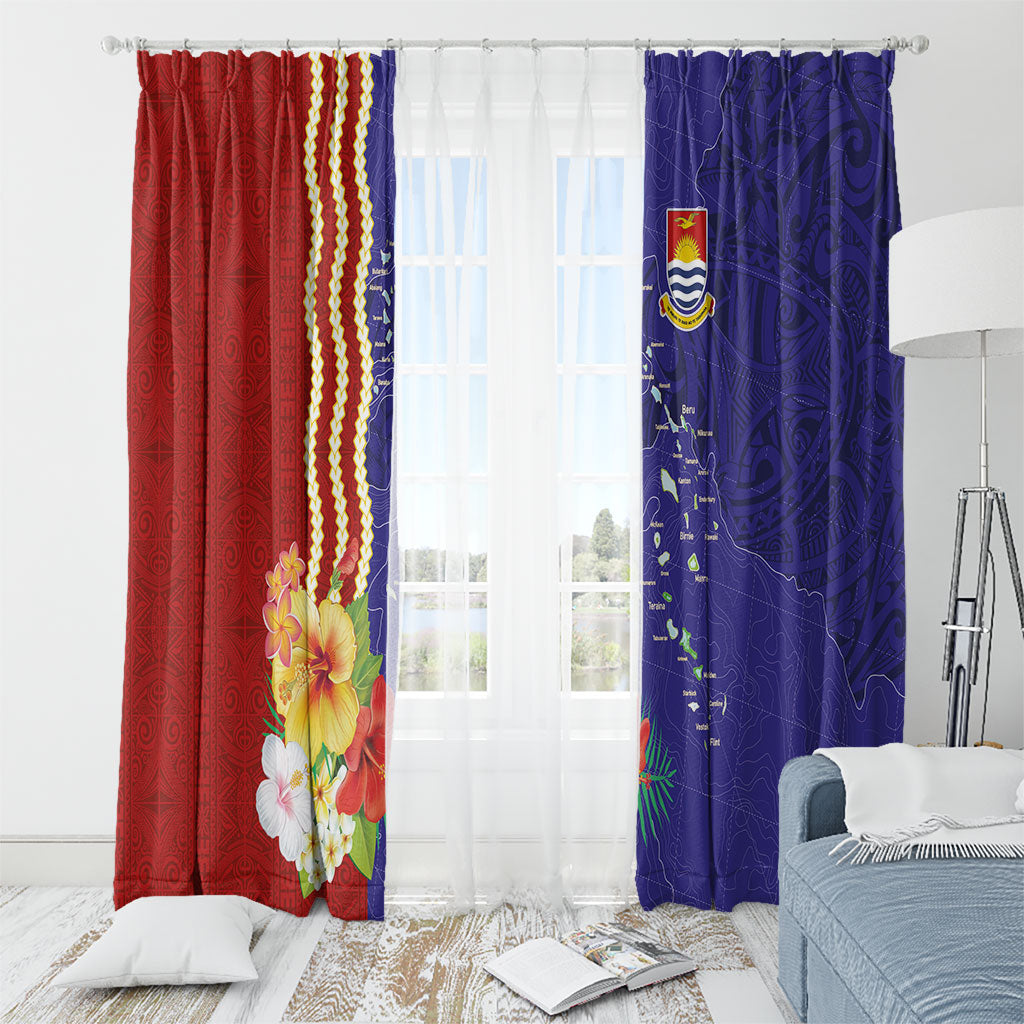 Kiribati Heritage Window Curtain Map of the Islands and Polynesia Pattern LT03 - Polynesian Pride