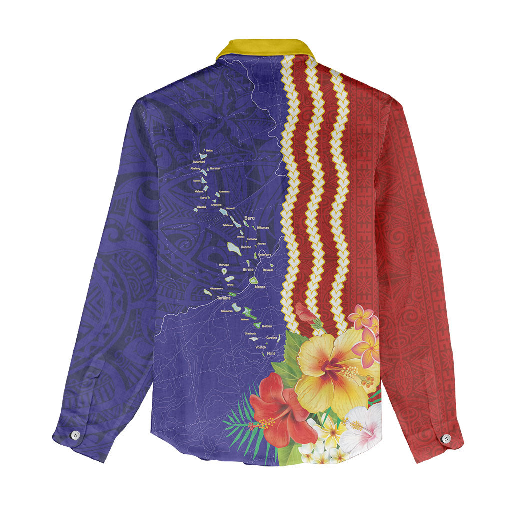 Kiribati Heritage Women Casual Shirt Map of the Islands and Polynesia Pattern LT03 - Polynesian Pride