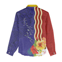 Kiribati Heritage Women Casual Shirt Map of the Islands and Polynesia Pattern LT03 - Polynesian Pride