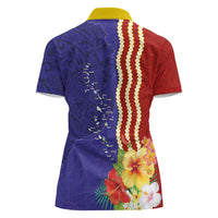 Kiribati Heritage Women Polo Shirt Map of the Islands and Polynesia Pattern LT03 - Polynesian Pride
