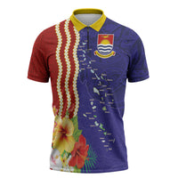 Kiribati Heritage Zipper Polo Shirt Map of the Islands and Polynesia Pattern LT03 Multicolor - Polynesian Pride