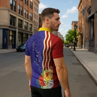 Kiribati Heritage Zipper Polo Shirt Map of the Islands and Polynesia Pattern LT03 - Polynesian Pride