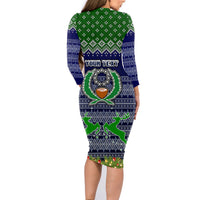 Personalised Pohnpei State Christmas Family Matching Long Sleeve Bodycon Dress and Hawaiian Shirt Coat of Arms Beautiful Merry Xmas Snowflake LT03 - Polynesian Pride
