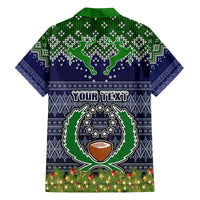 Personalised Pohnpei State Christmas Family Matching Off Shoulder Short Dress and Hawaiian Shirt Coat of Arms Beautiful Merry Xmas Snowflake LT03 - Polynesian Pride