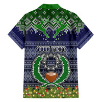 Personalised Pohnpei State Christmas Family Matching Short Sleeve Bodycon Dress and Hawaiian Shirt Coat of Arms Beautiful Merry Xmas Snowflake LT03 - Polynesian Pride