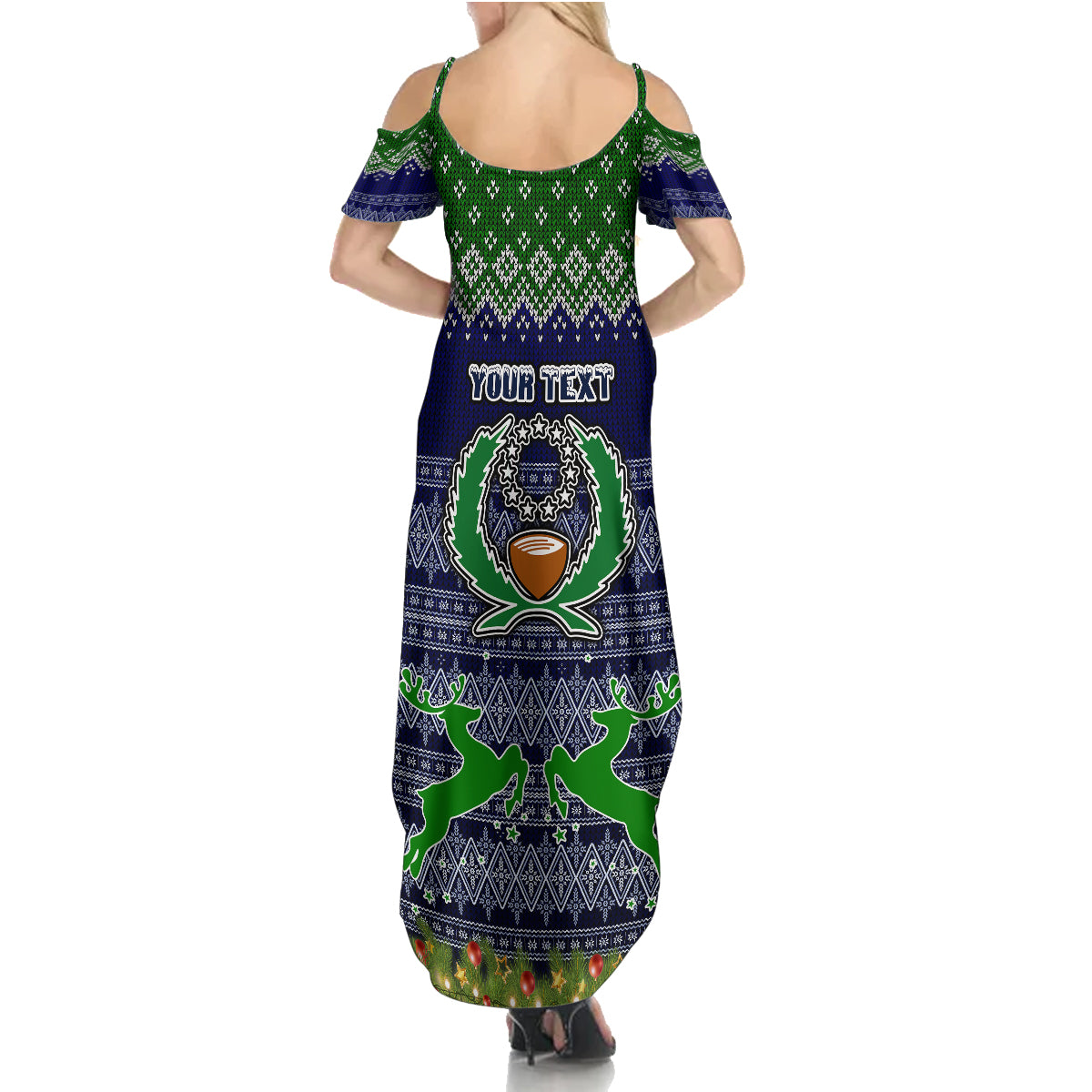 Personalised Pohnpei State Christmas Family Matching Summer Maxi Dress and Hawaiian Shirt Coat of Arms Beautiful Merry Xmas Snowflake LT03 - Polynesian Pride